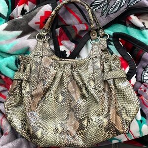 Womens Large Size Snake Skin Faux Leather Bag